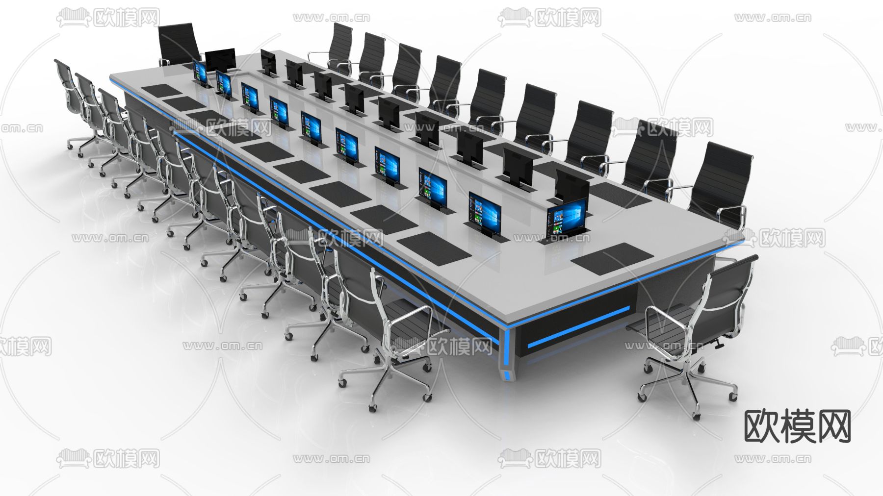 会议桌椅u模型下载（渲染图1）