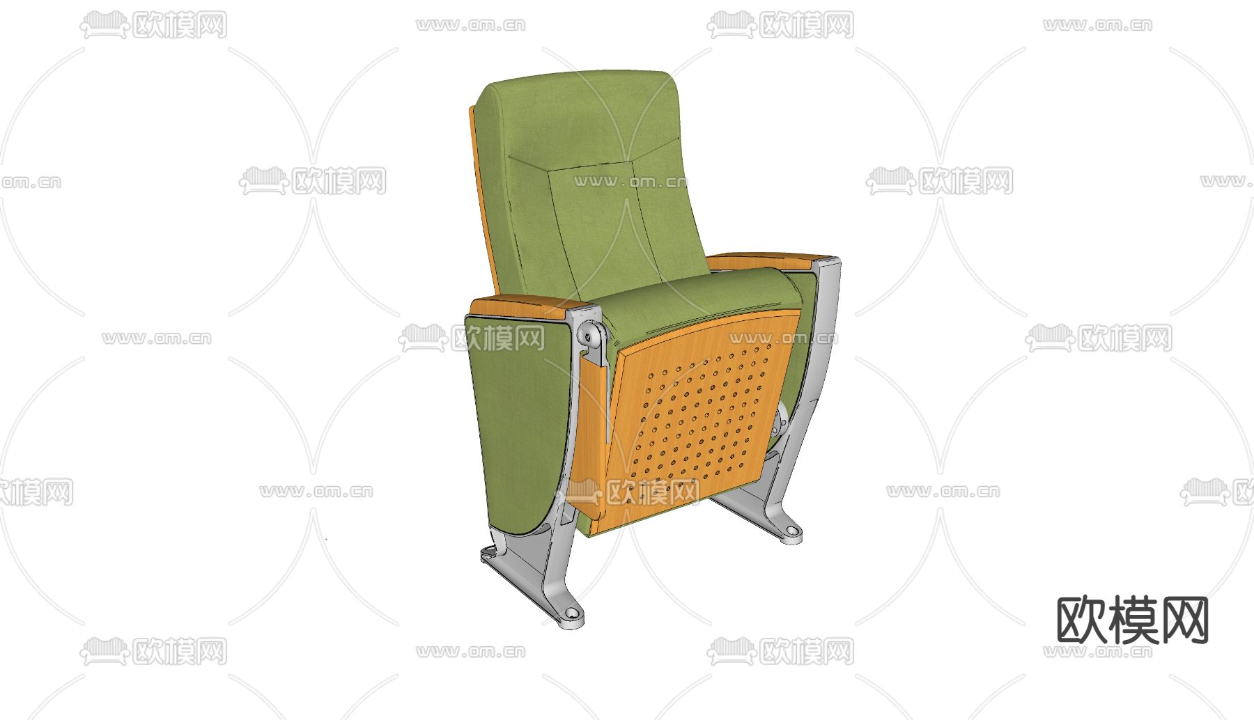 礼堂椅 影院椅 排椅su模型下载（渲染图3）