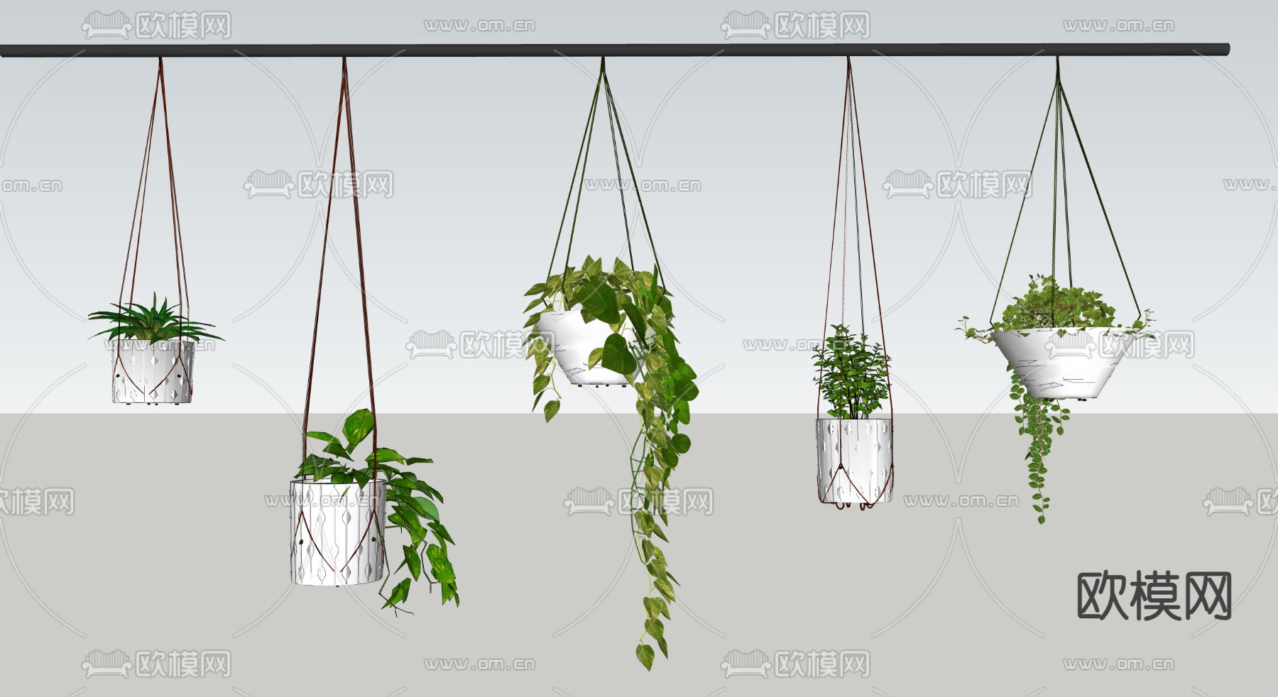 现代吊篮su模型下载（渲染图2）