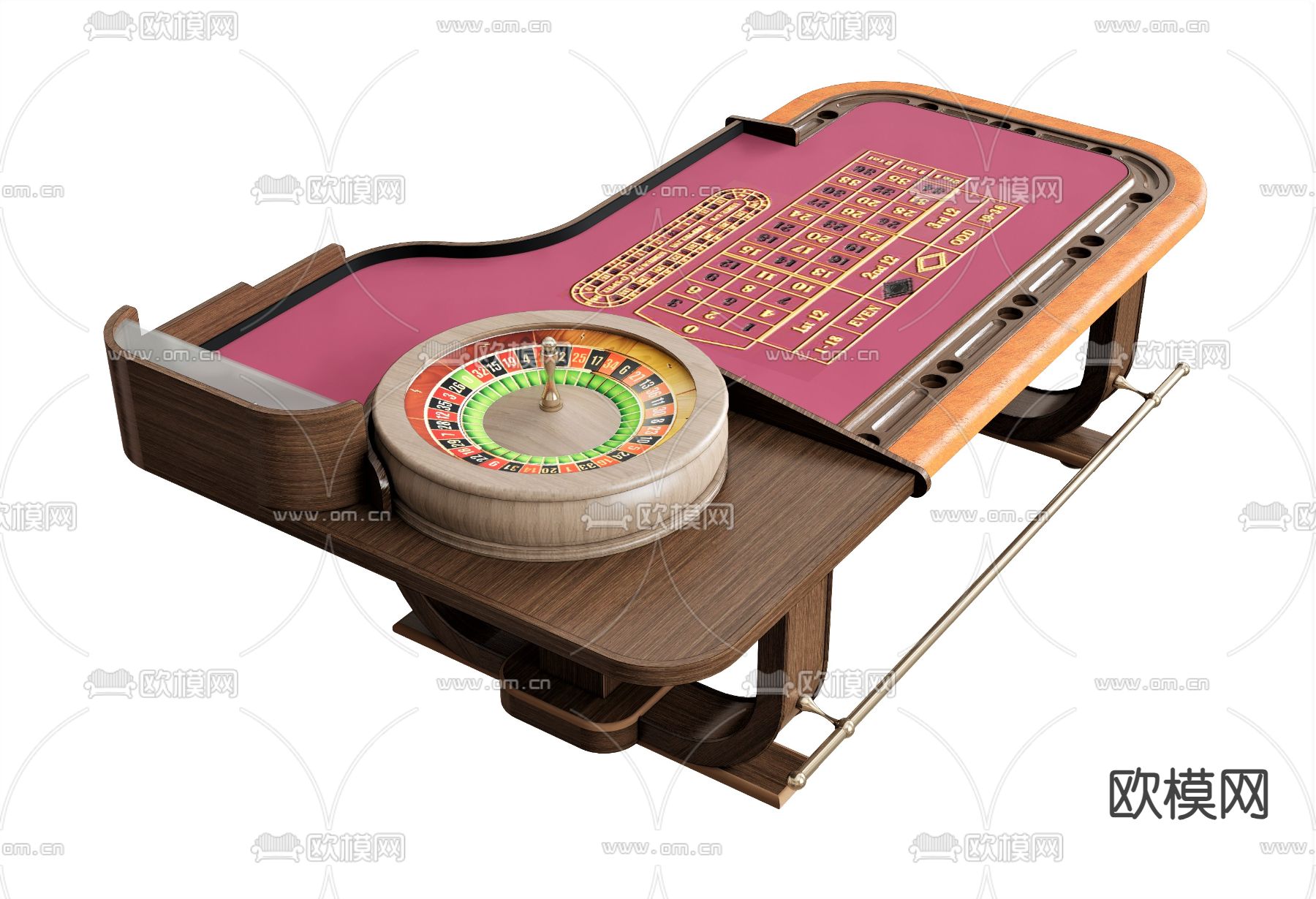 赌桌su模型下载（渲染图1）
