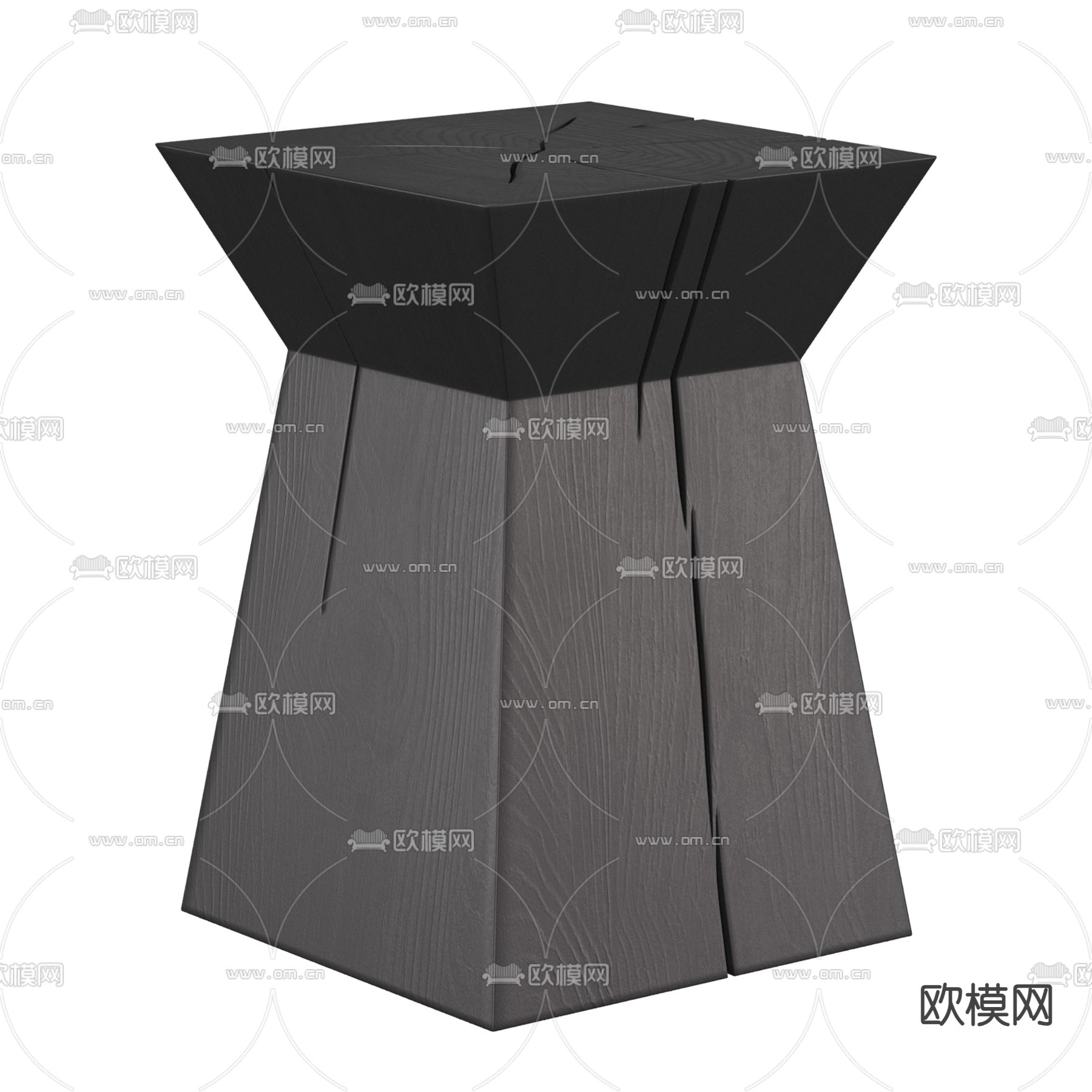 高级灰角几 边几3d模型下载（渲染图1）