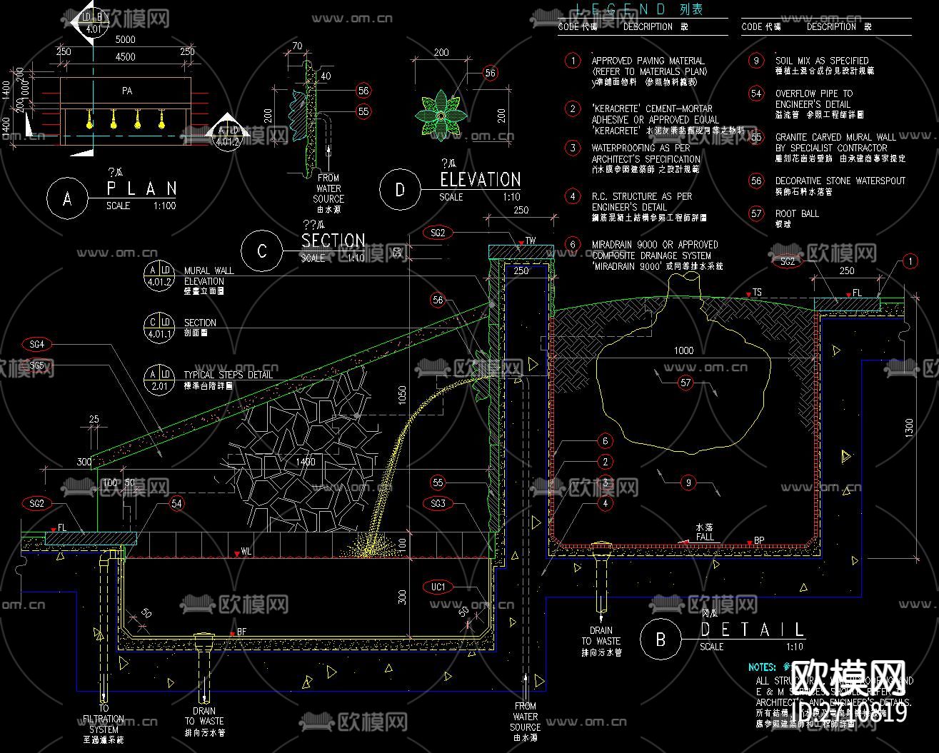 水幕瀑布节点大样下载（渲染图1）