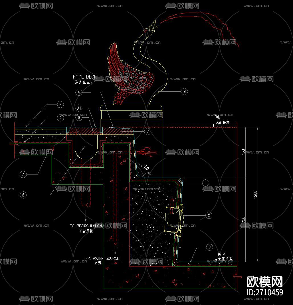 喷水涌泉节点大样下载（渲染图4）