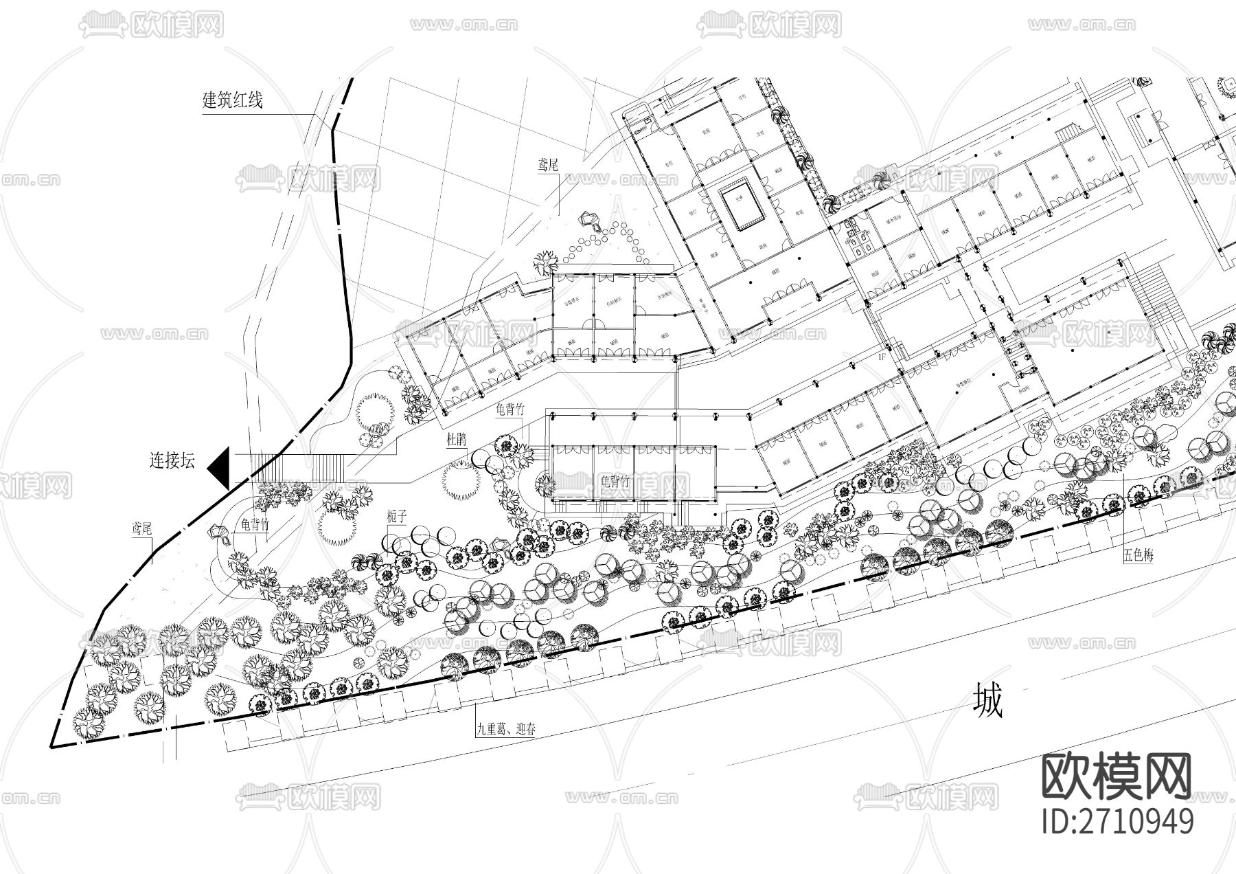 度假文化村绿化景观cad施工图下载（渲染图3）