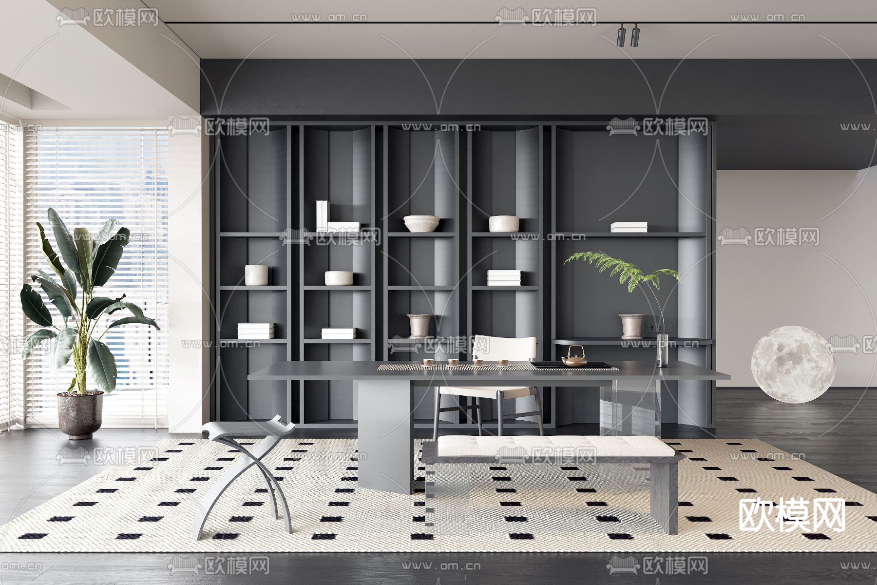 高级灰茶室3d模型下载