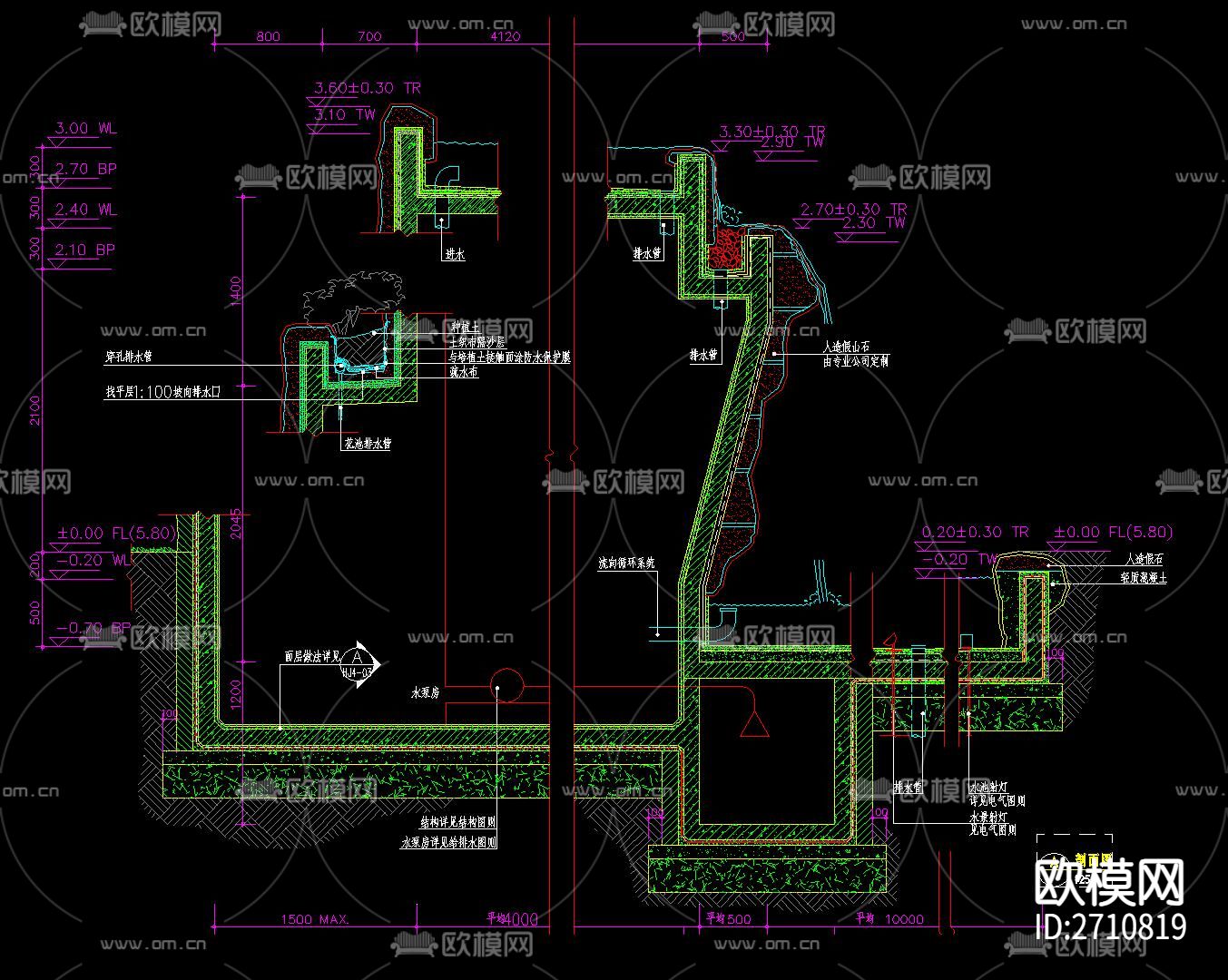 水幕瀑布节点大样下载（渲染图7）