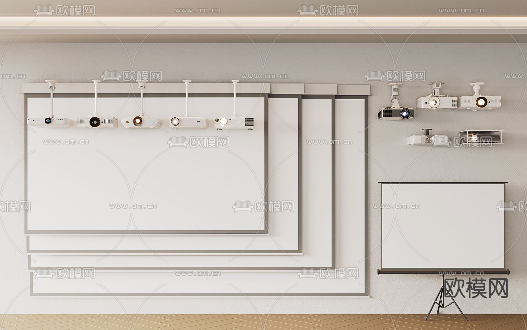 投影仪 投影幕布su模型下载（渲染图1）