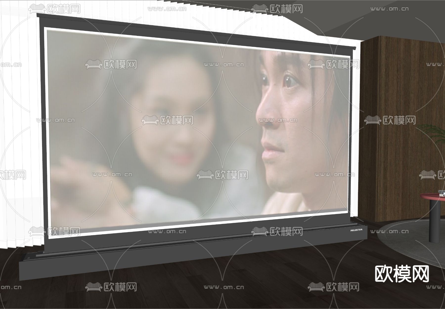 激光幕布 电视su模型下载（渲染图2）