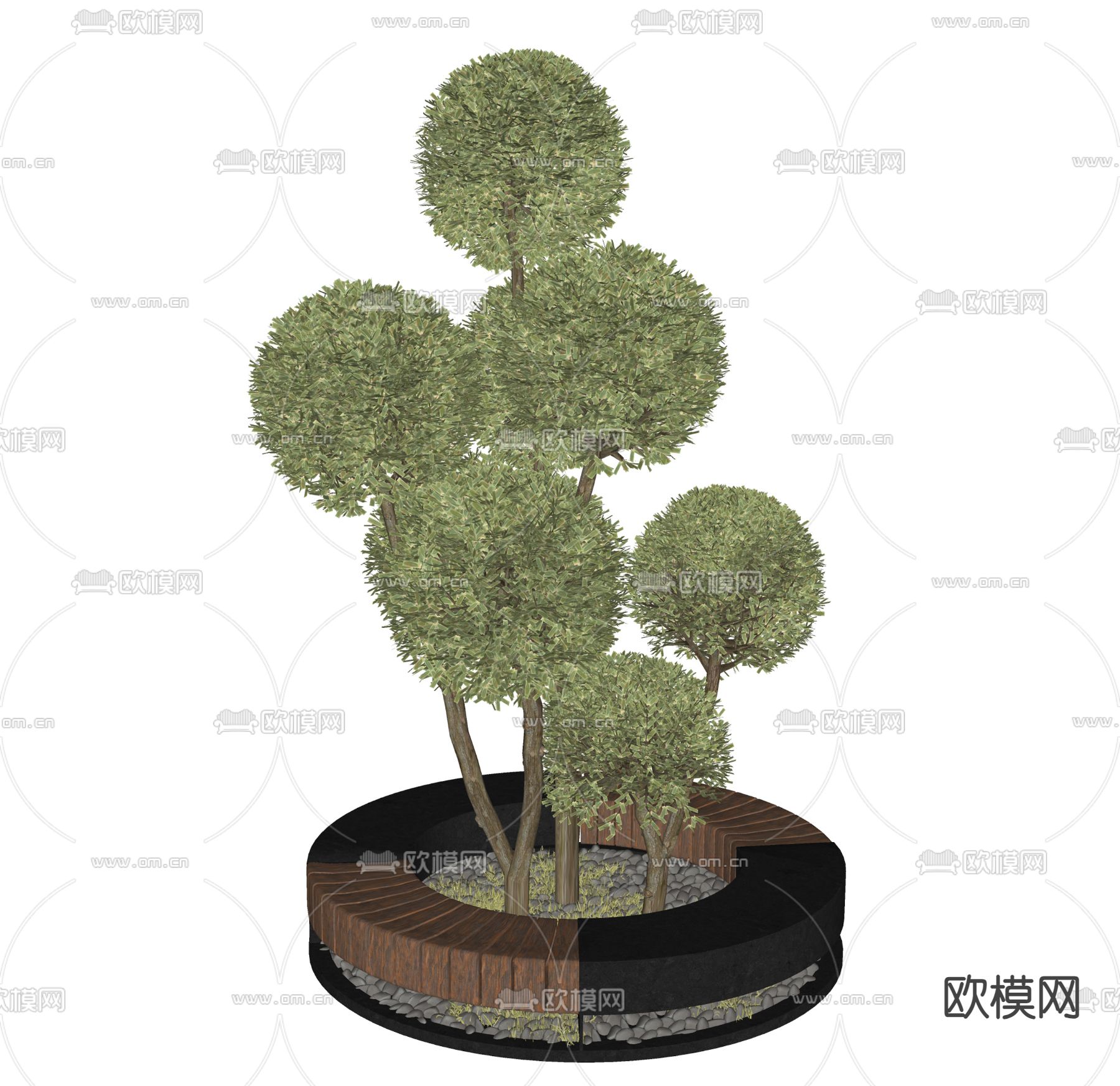 花坛 树池su模型下载（渲染图2）