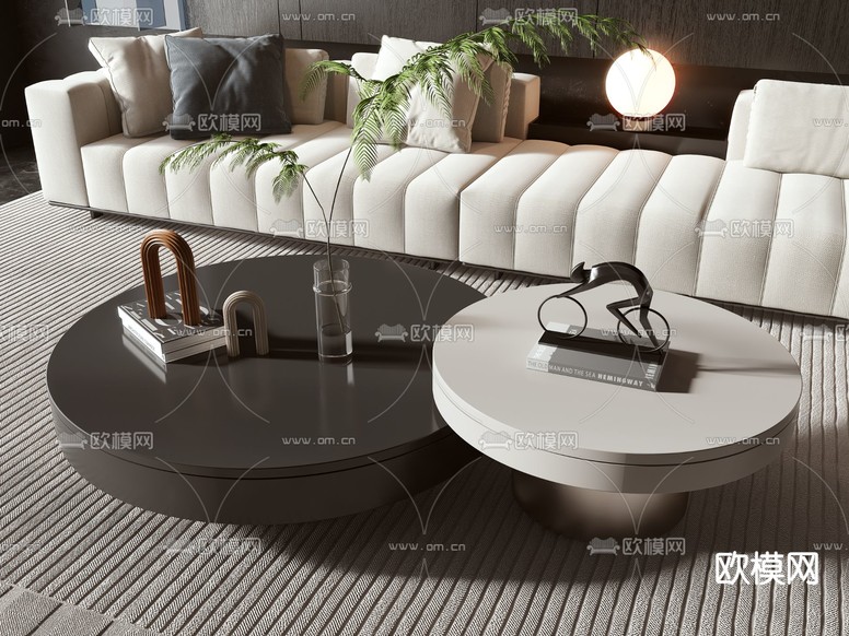 Minotti 子母茶几3d模型下载(渲染图2)