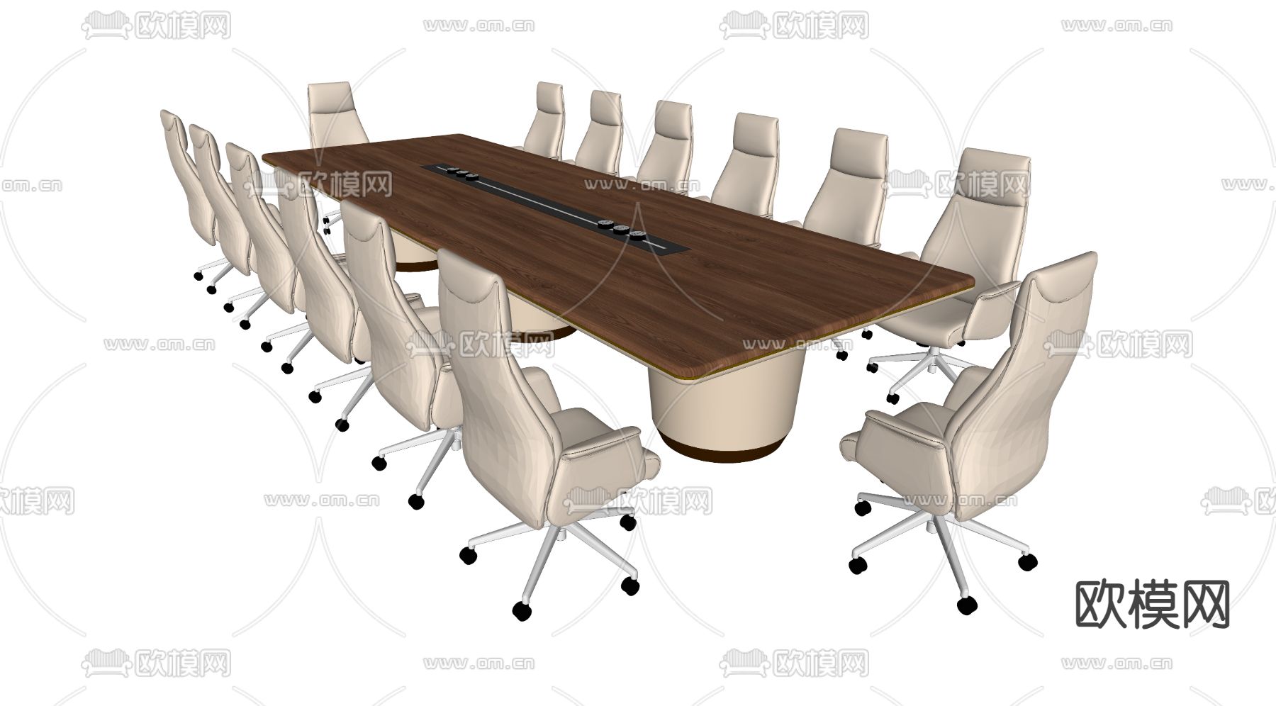 会议桌su模型下载（渲染图2）