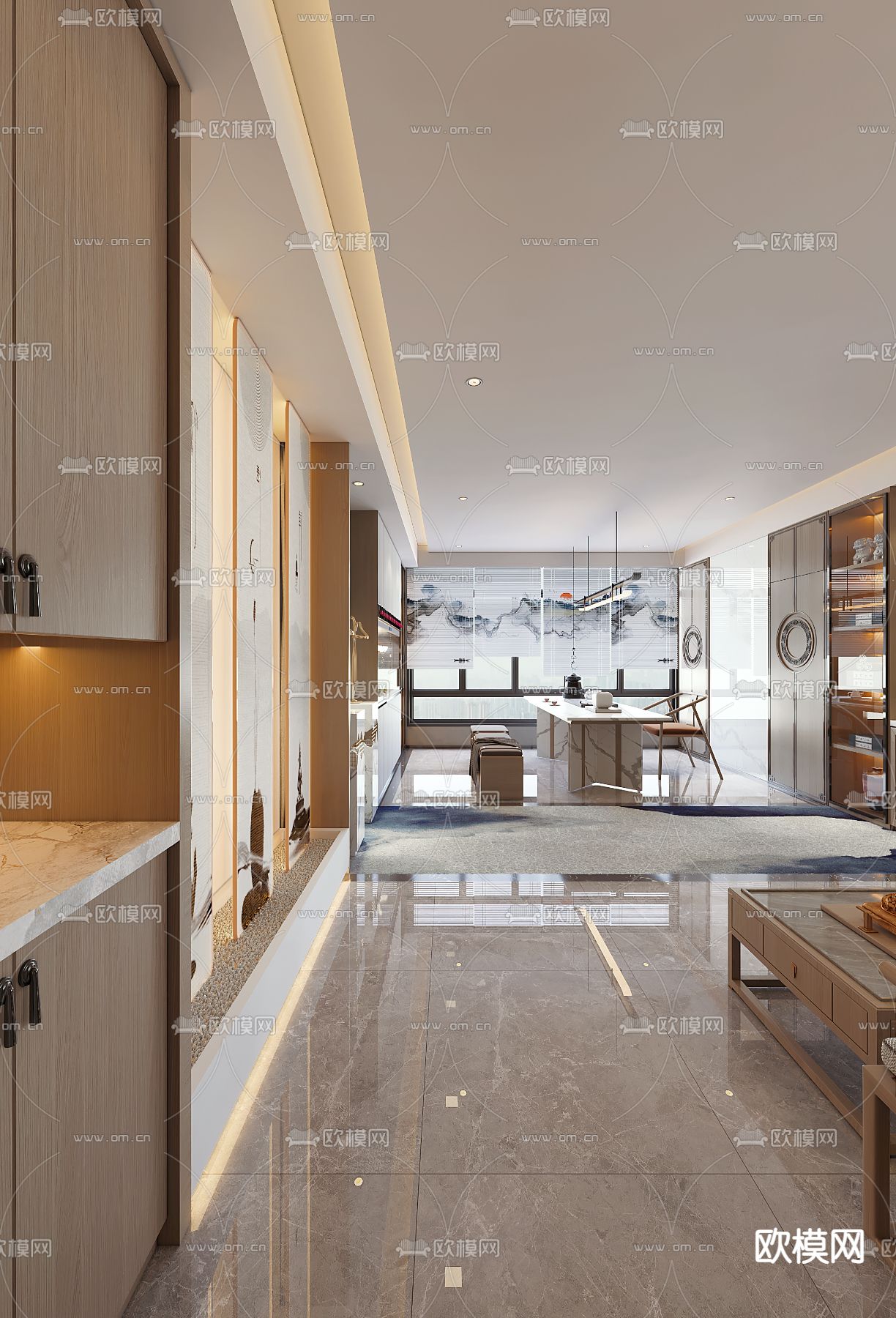 新中式公寓3d模型下载（渲染图4）