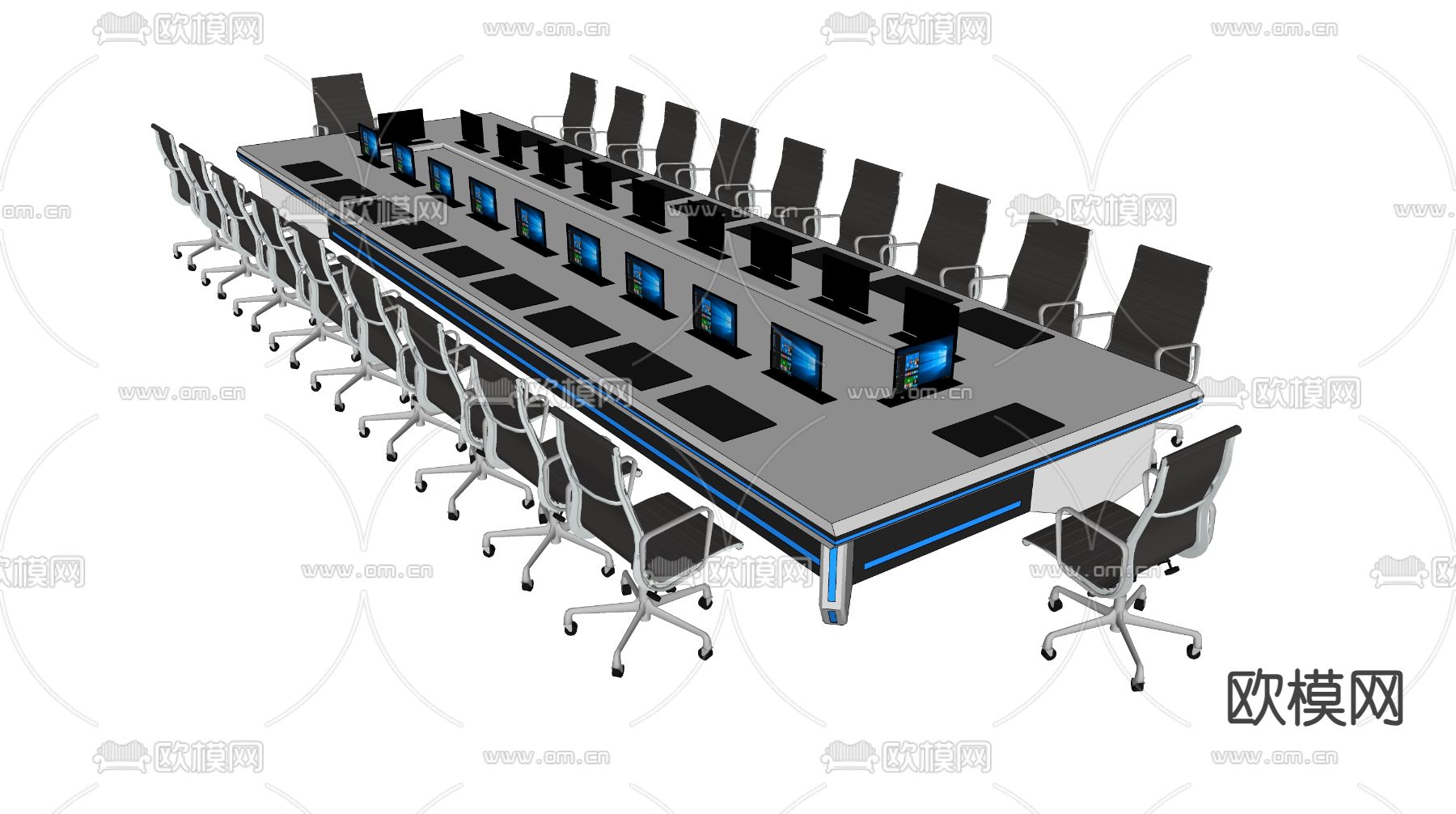 会议桌椅u模型下载（渲染图2）