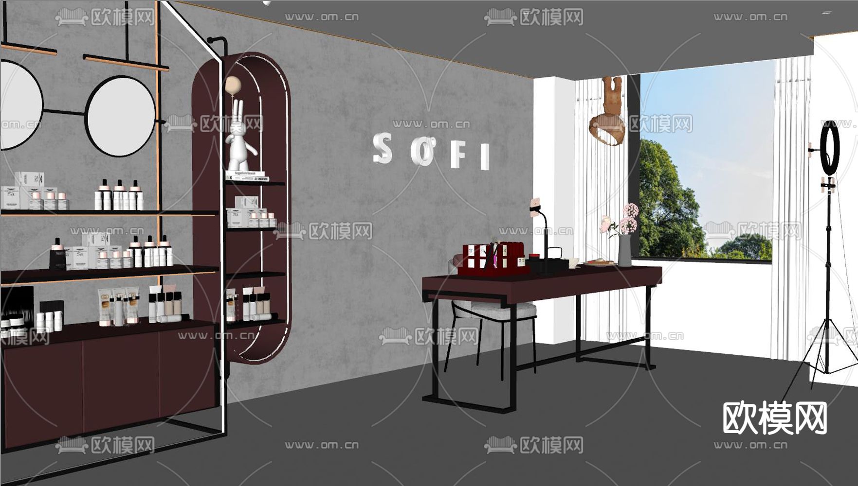 网红直播间su模型下载（渲染图2）