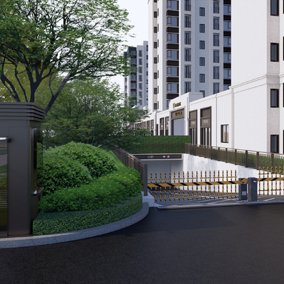 停车场入口 地库入口su模型