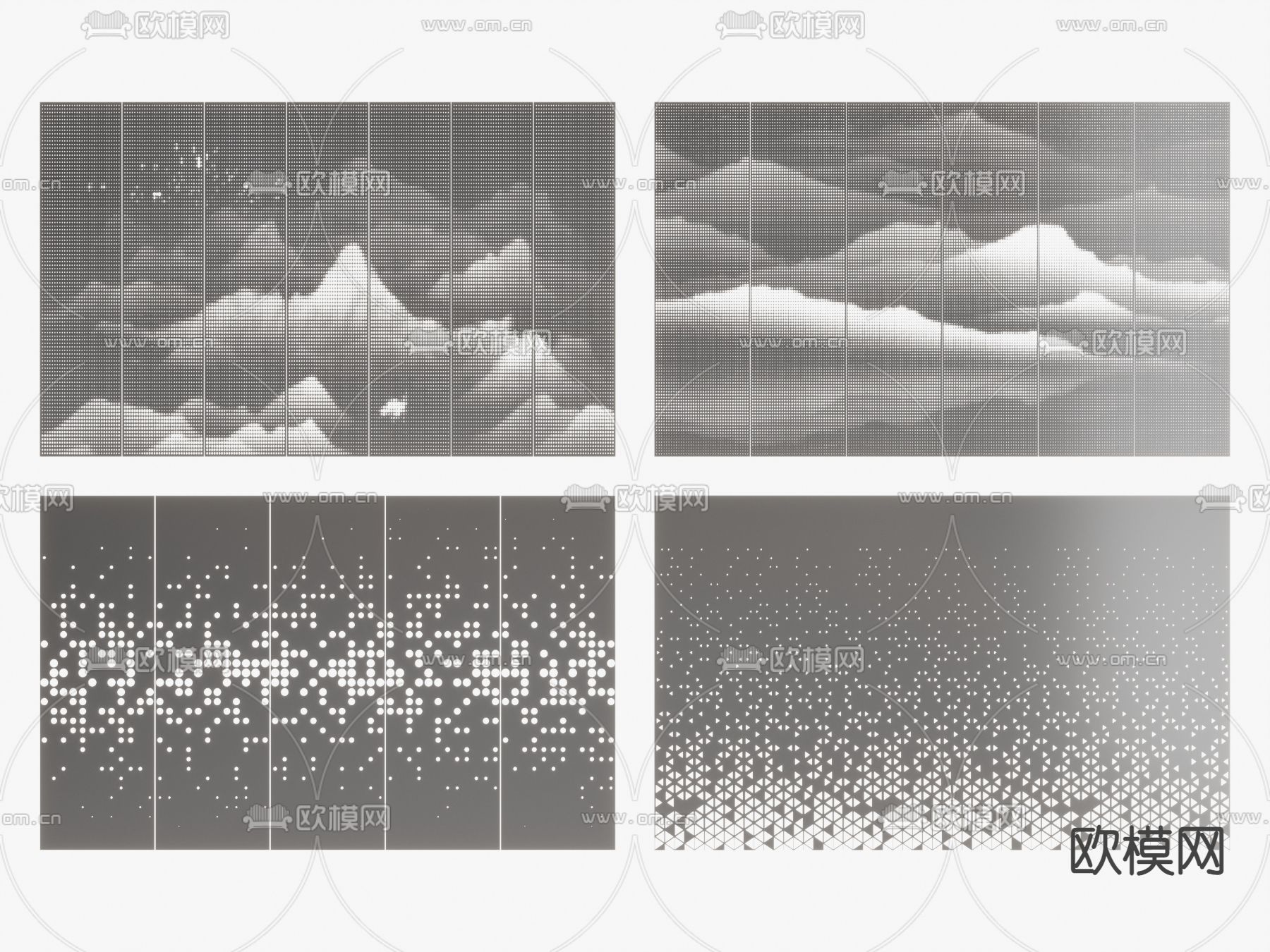 穿孔板 铝单板 冲孔板3d模型下载
