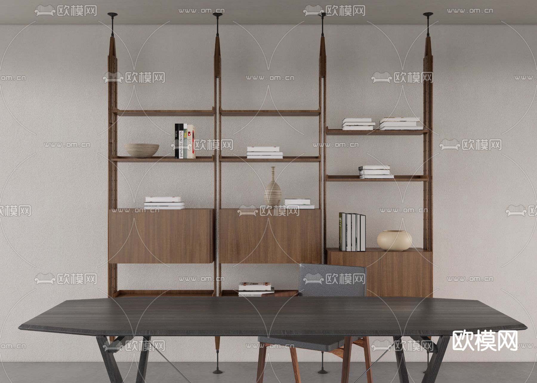 cassina 书架 书柜su模型下载（渲染图1）