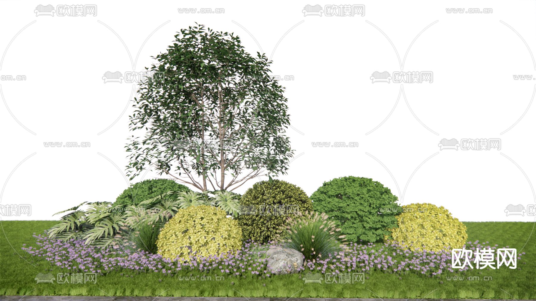 灌木球 植物堆su模型下载（渲染图1）