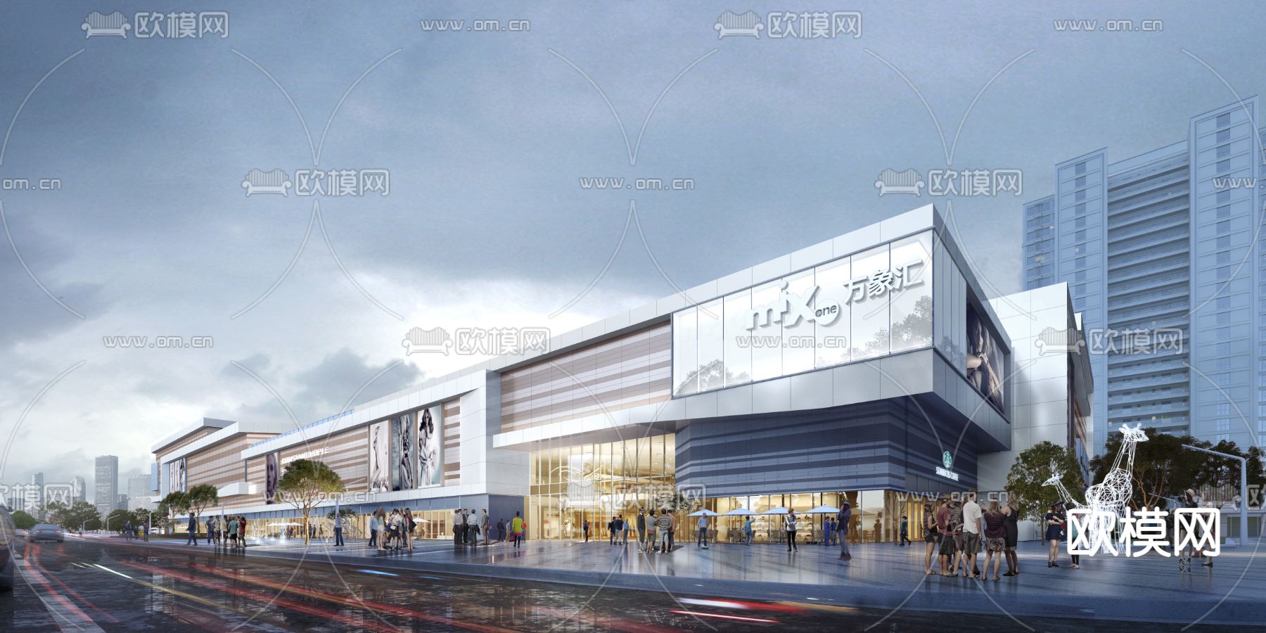 商业综合体su模型下载（渲染图2）