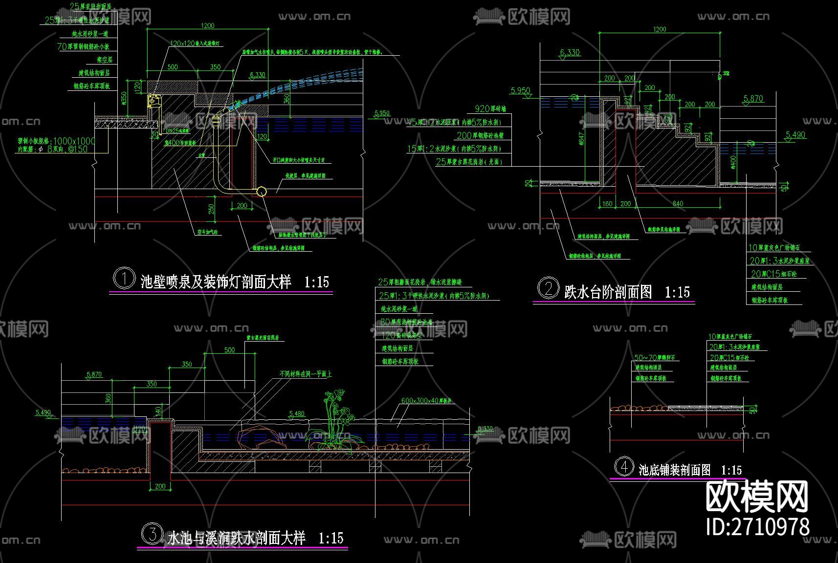 池沿驳坎节点大样下载（渲染图4）