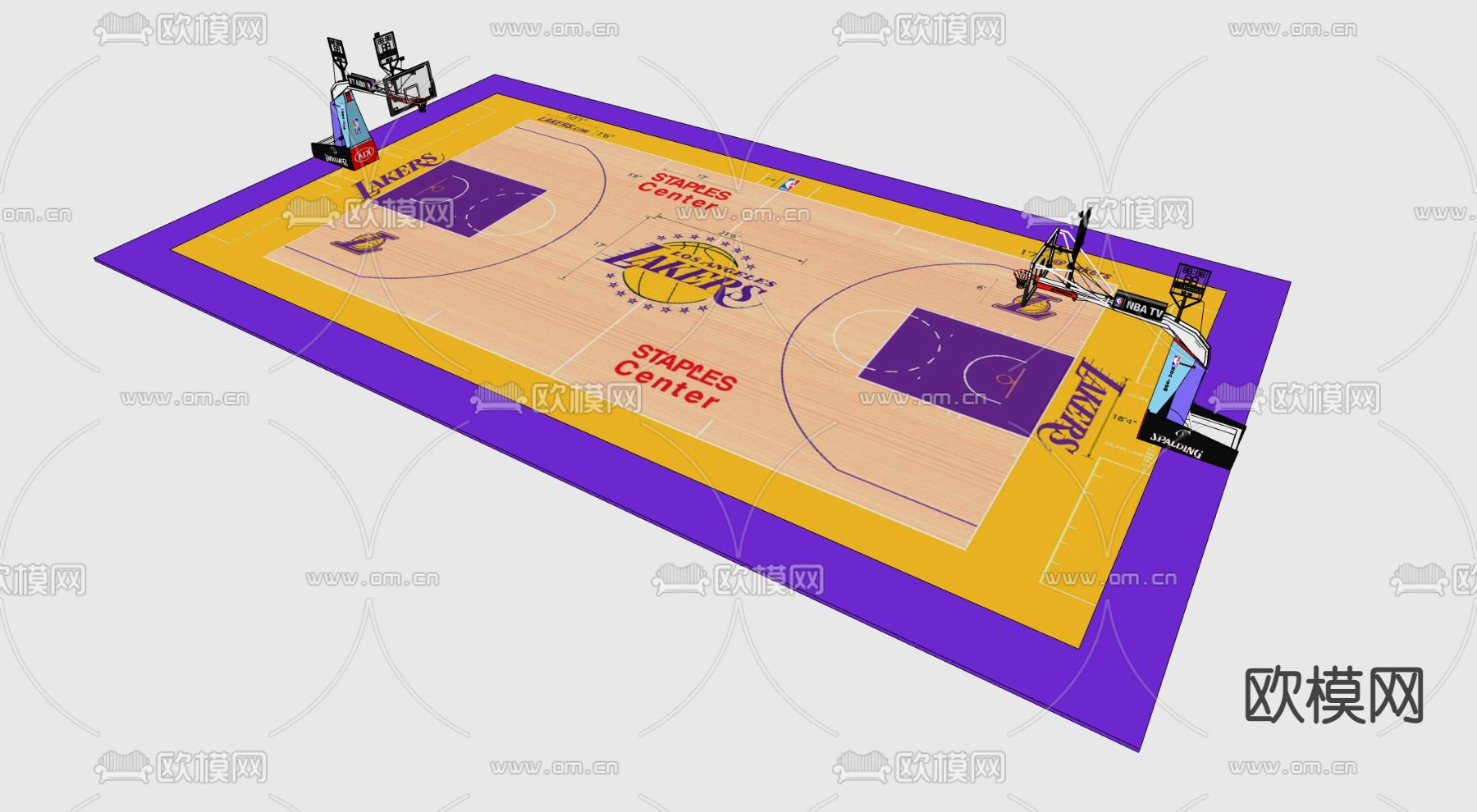 现代篮球场su模型下载（渲染图3）