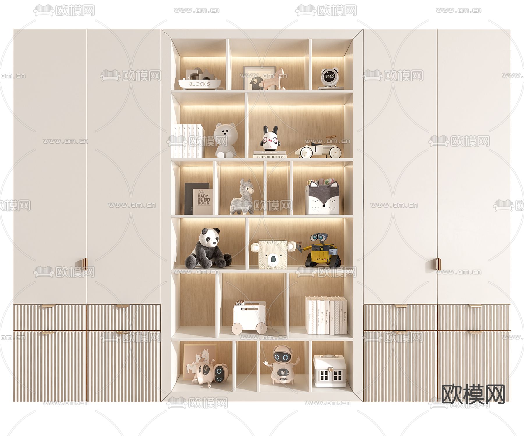 儿童衣柜 玩具柜3d模型下载
