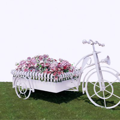  花车 花境 鲜花堆su模型 