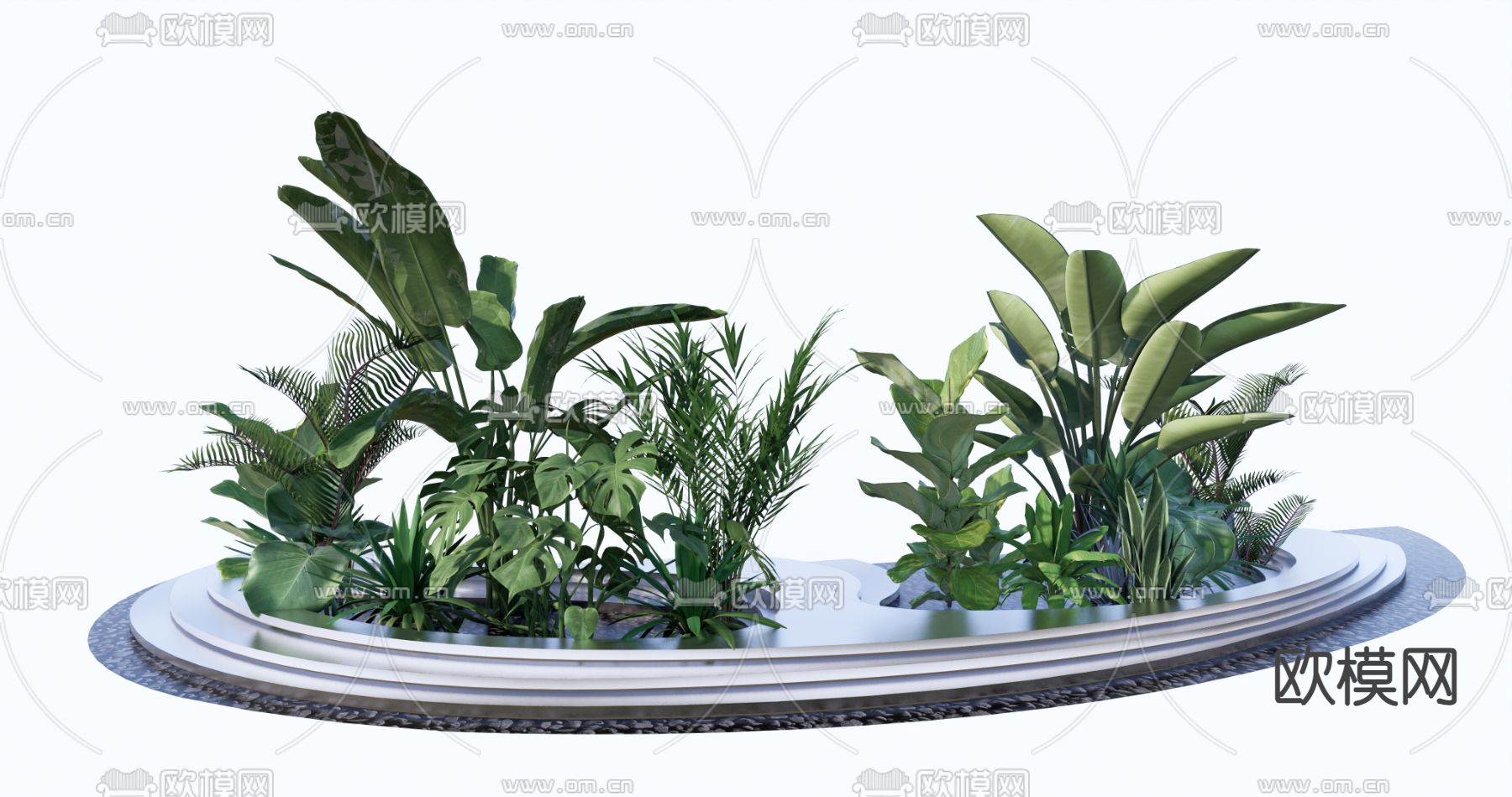 景观小品 植物堆su模型下载（渲染图3）