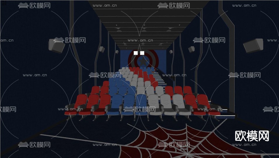 现代电影院su模型下载(渲染图2)