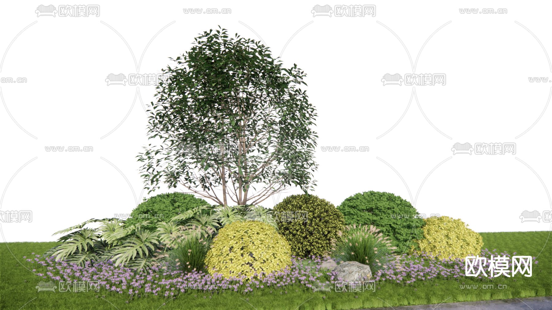 灌木球 植物堆su模型下载（渲染图2）