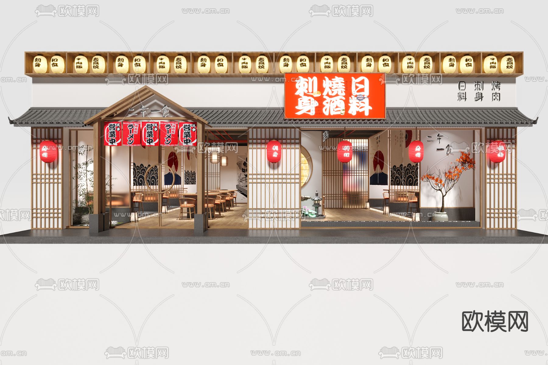 日式料理店 3d模型下载（渲染图1）