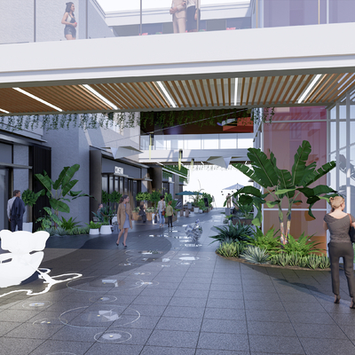 商业步行街 商铺su模型