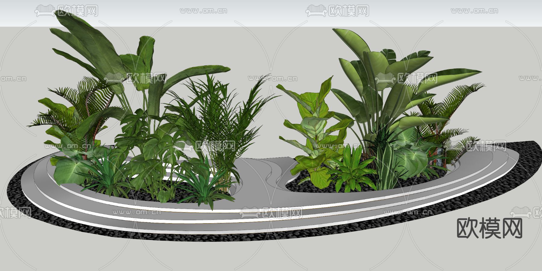 景观小品 植物堆su模型下载（渲染图2）