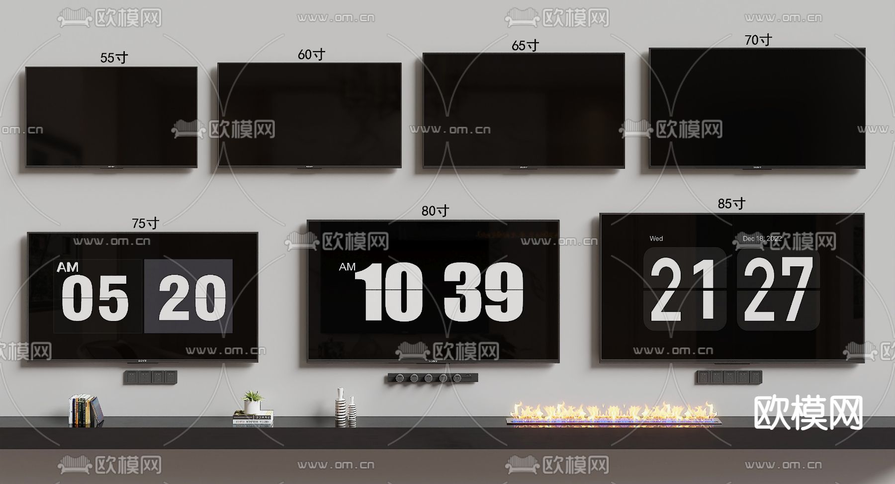 壁挂电视 液晶电视3d模型下载