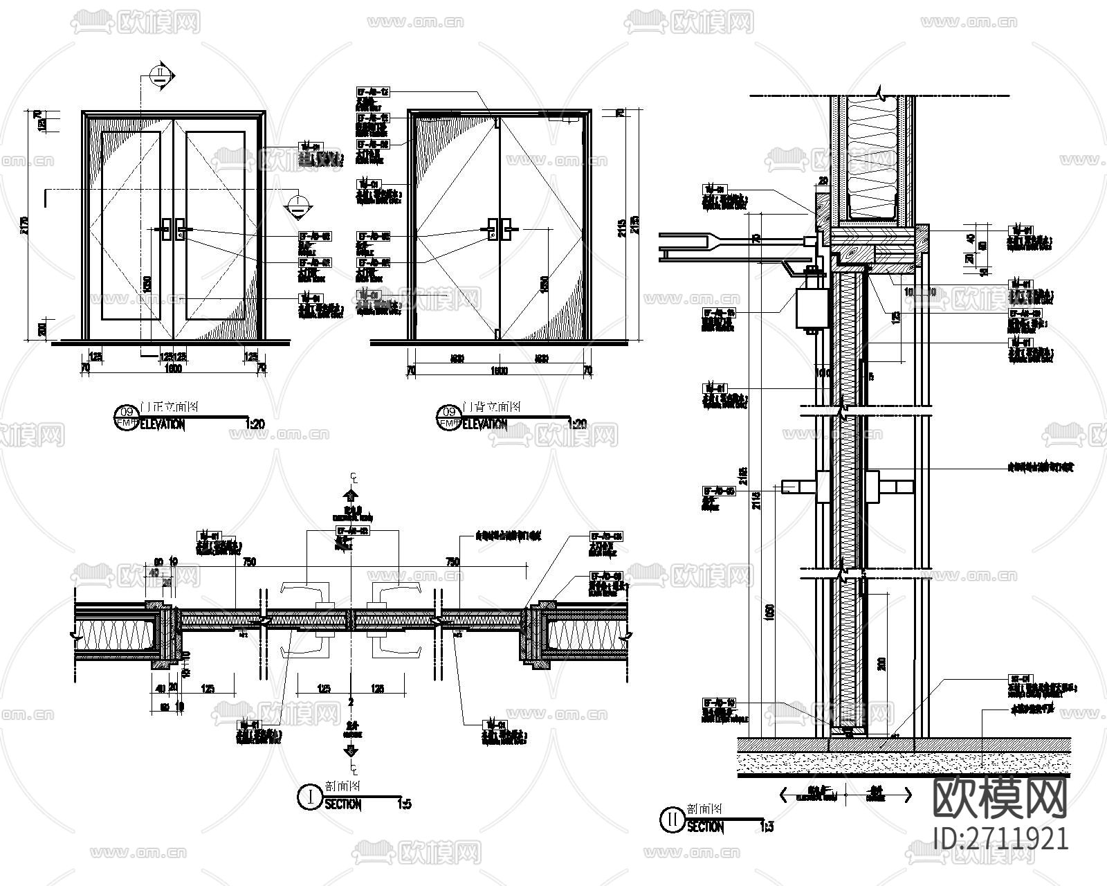 甲级防火门CAD节点大样下载