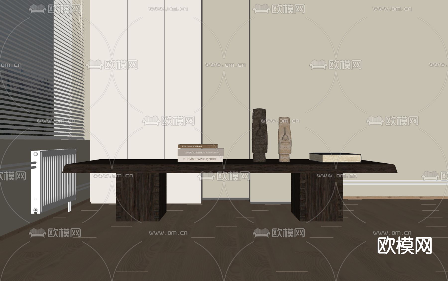 侘寂风茶几su模型下载（渲染图2）