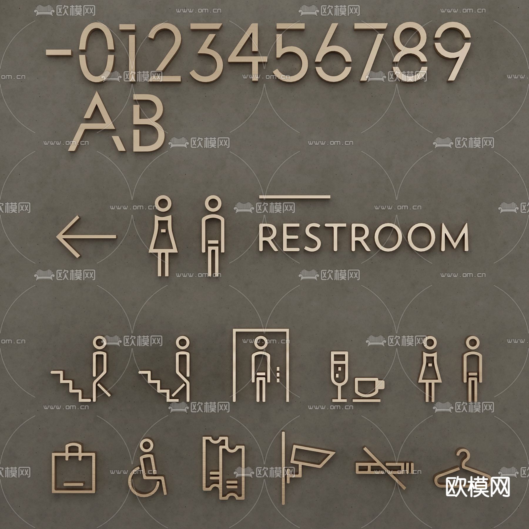 指示牌 路标su模型下载（渲染图2）