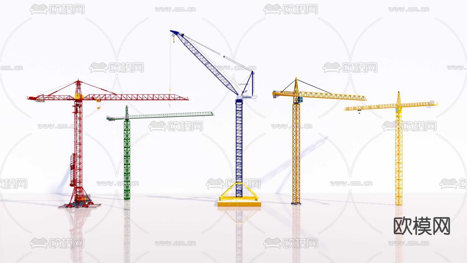 塔吊 龙门吊su模型下载（渲染图1）