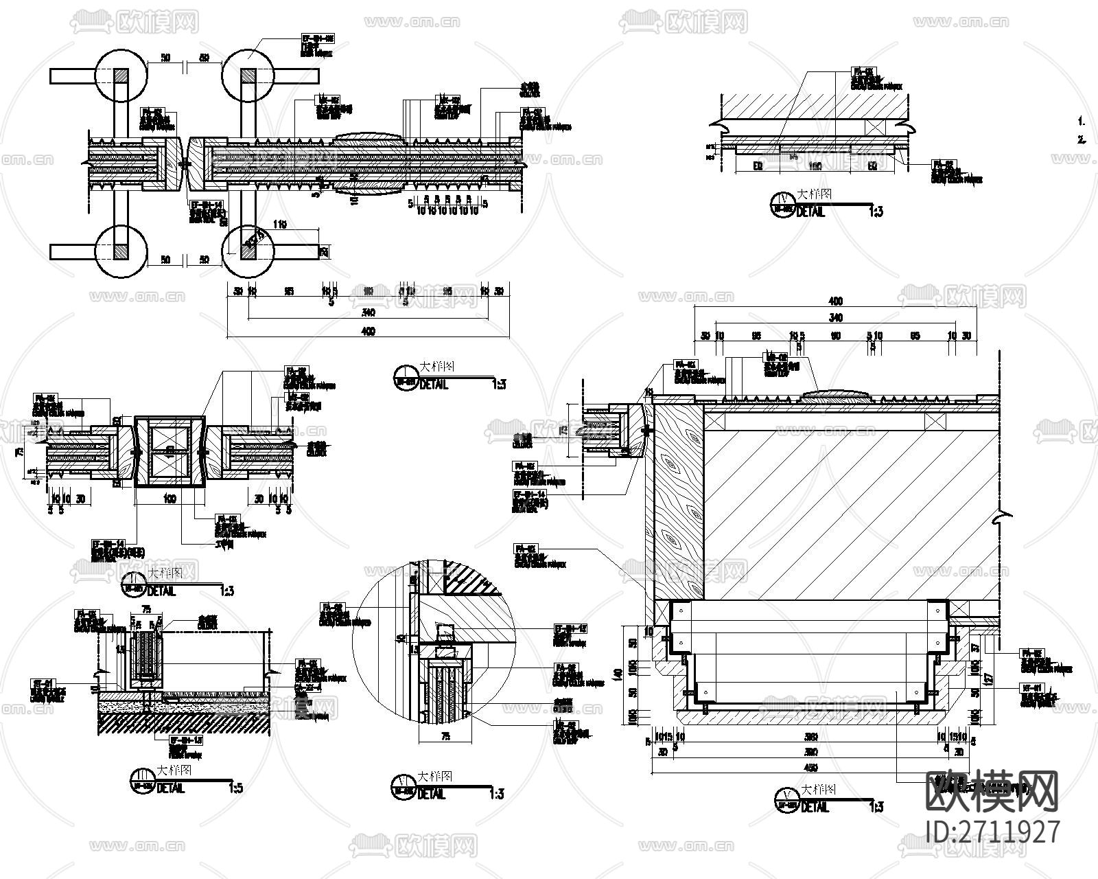 甲级防火门CAD节点大样下载（渲染图3）