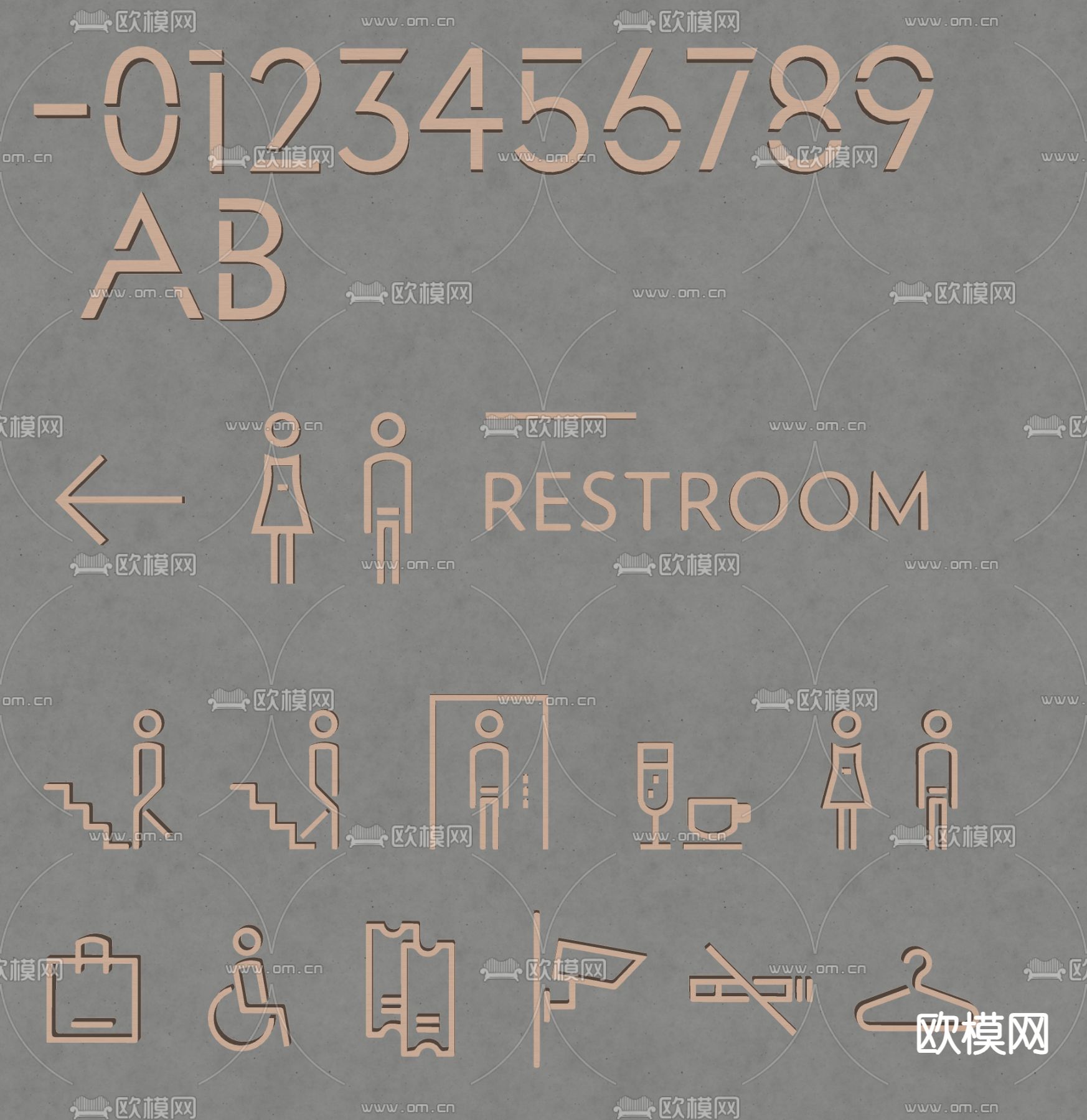指示牌 路标su模型下载（渲染图4）