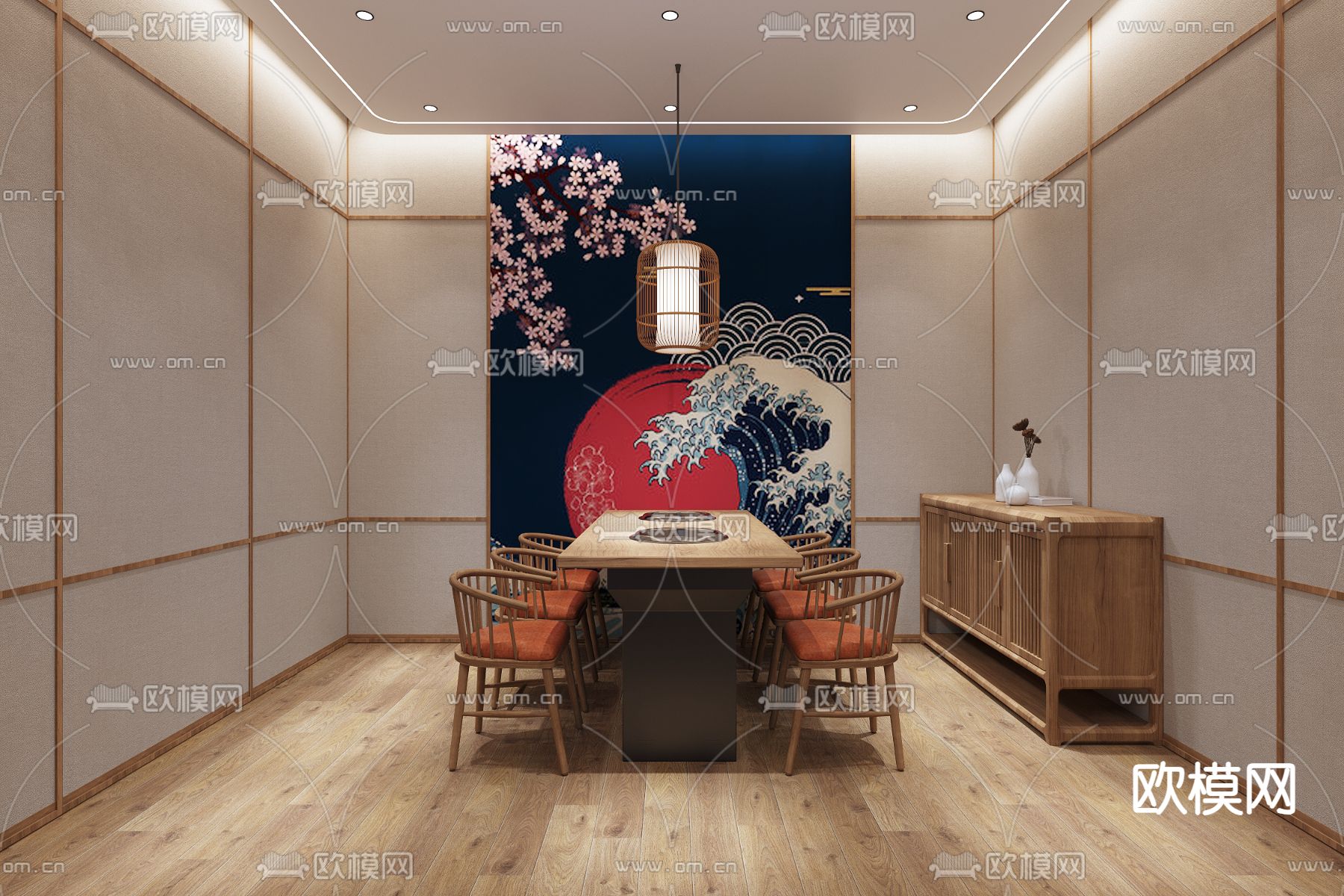 日式料理店 3d模型下载（渲染图6）