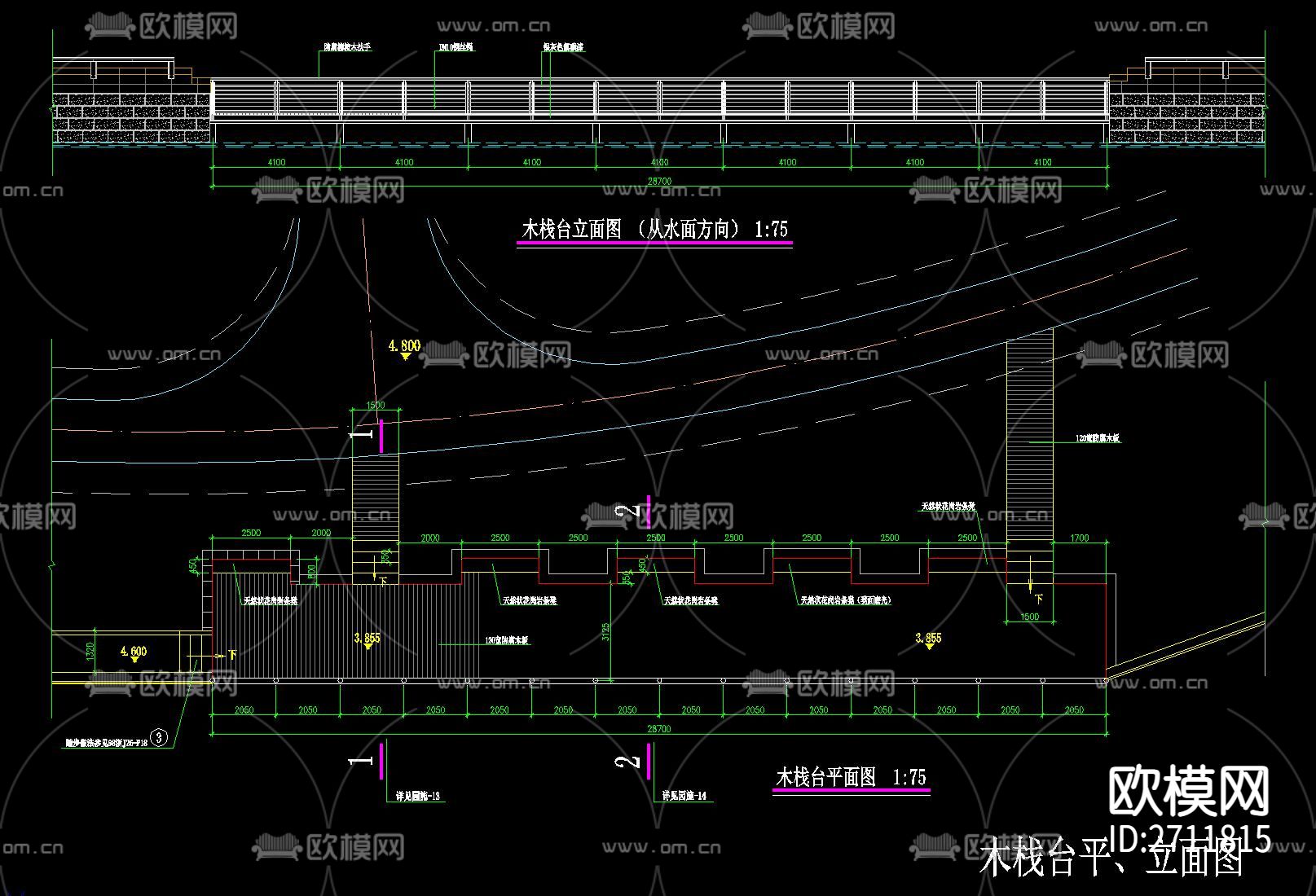 栈台平台CAD节点大样下载（渲染图3）