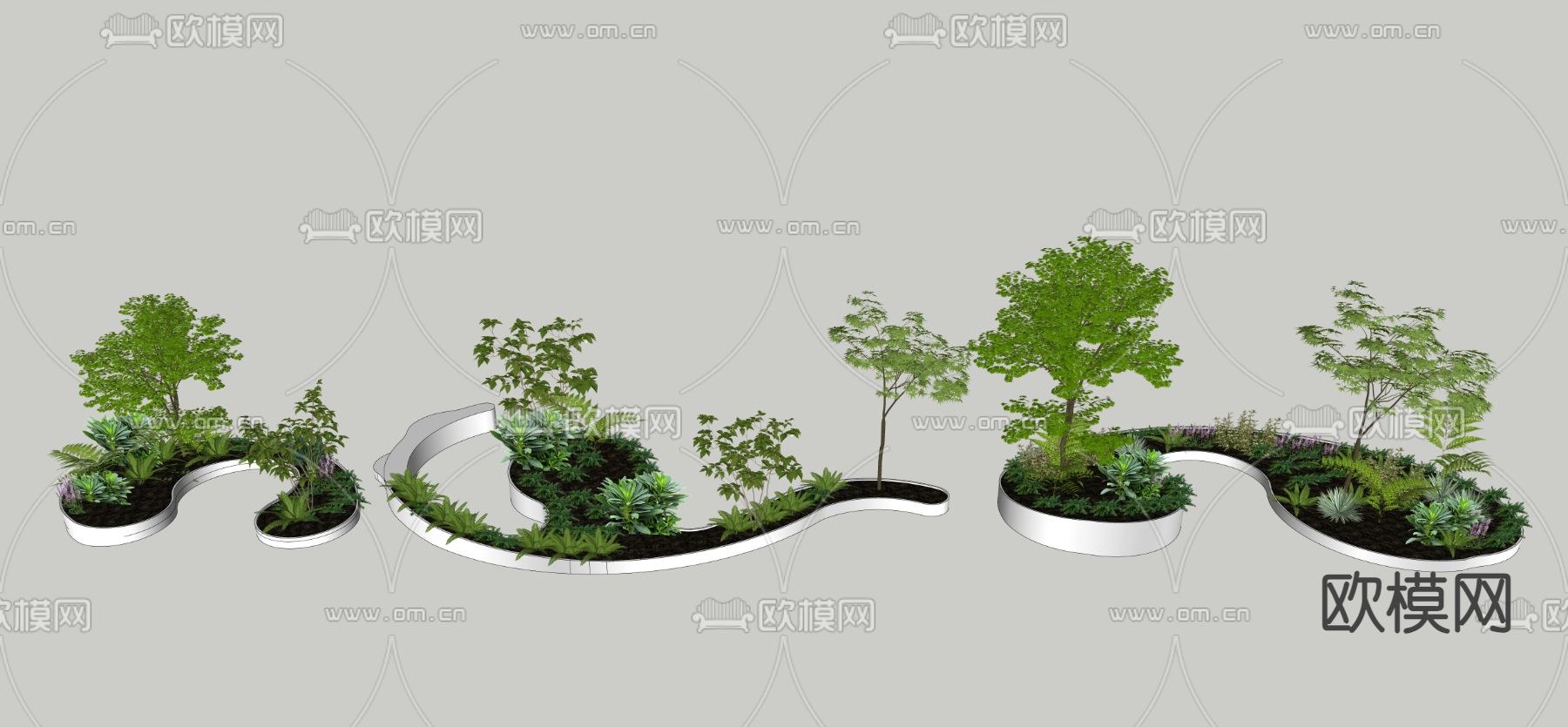 异形树池 景观座椅su模型下载（渲染图3）