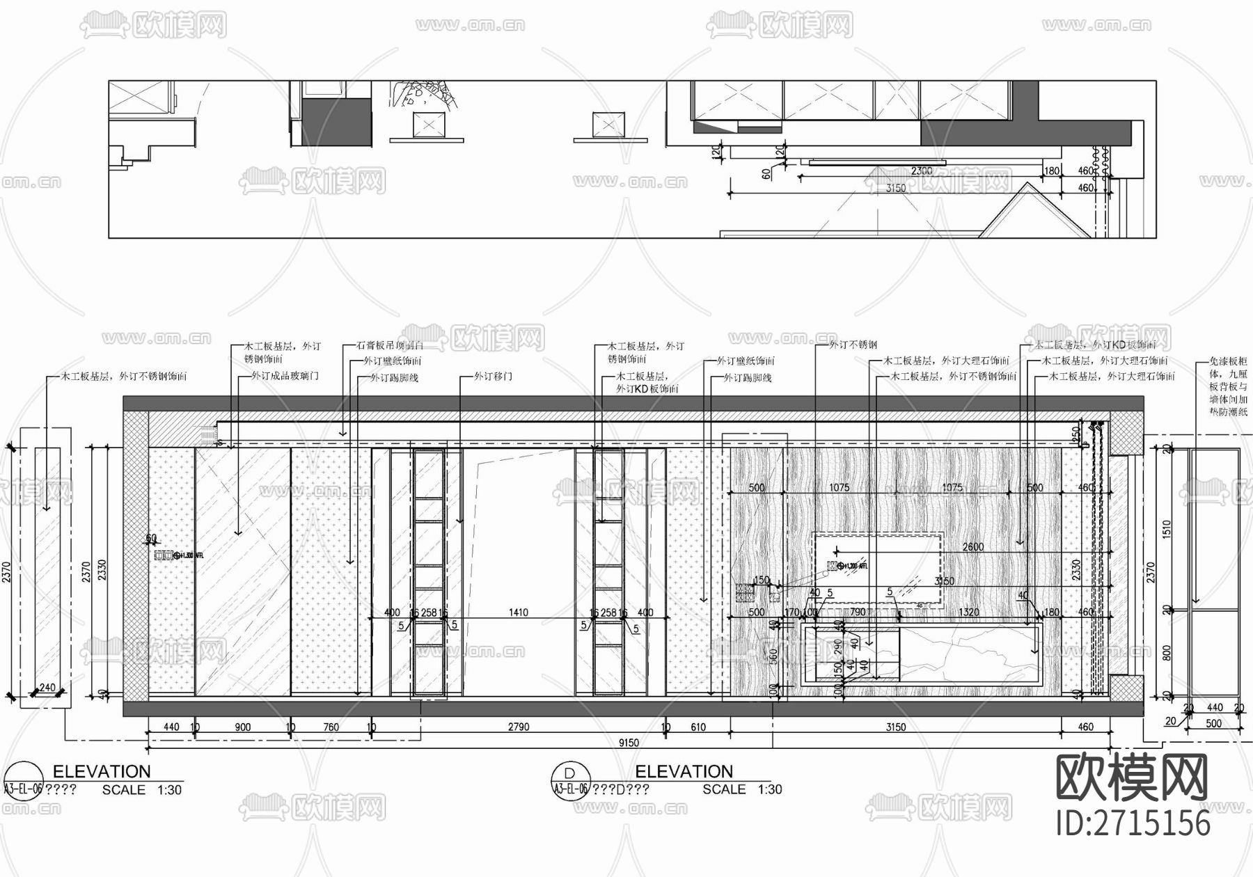 样板房cad平面图下载（渲染图6）