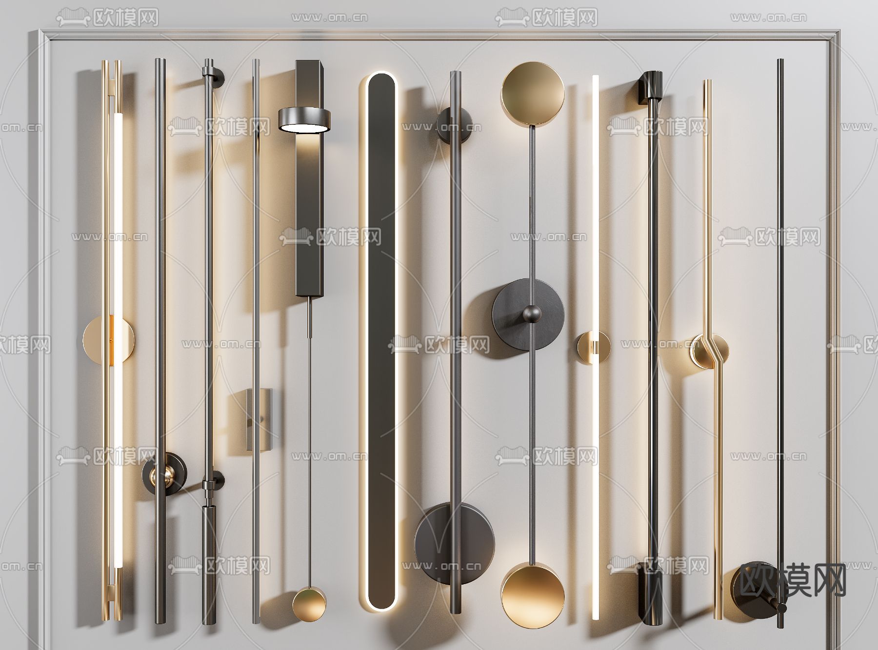 长条壁灯3d模型下载