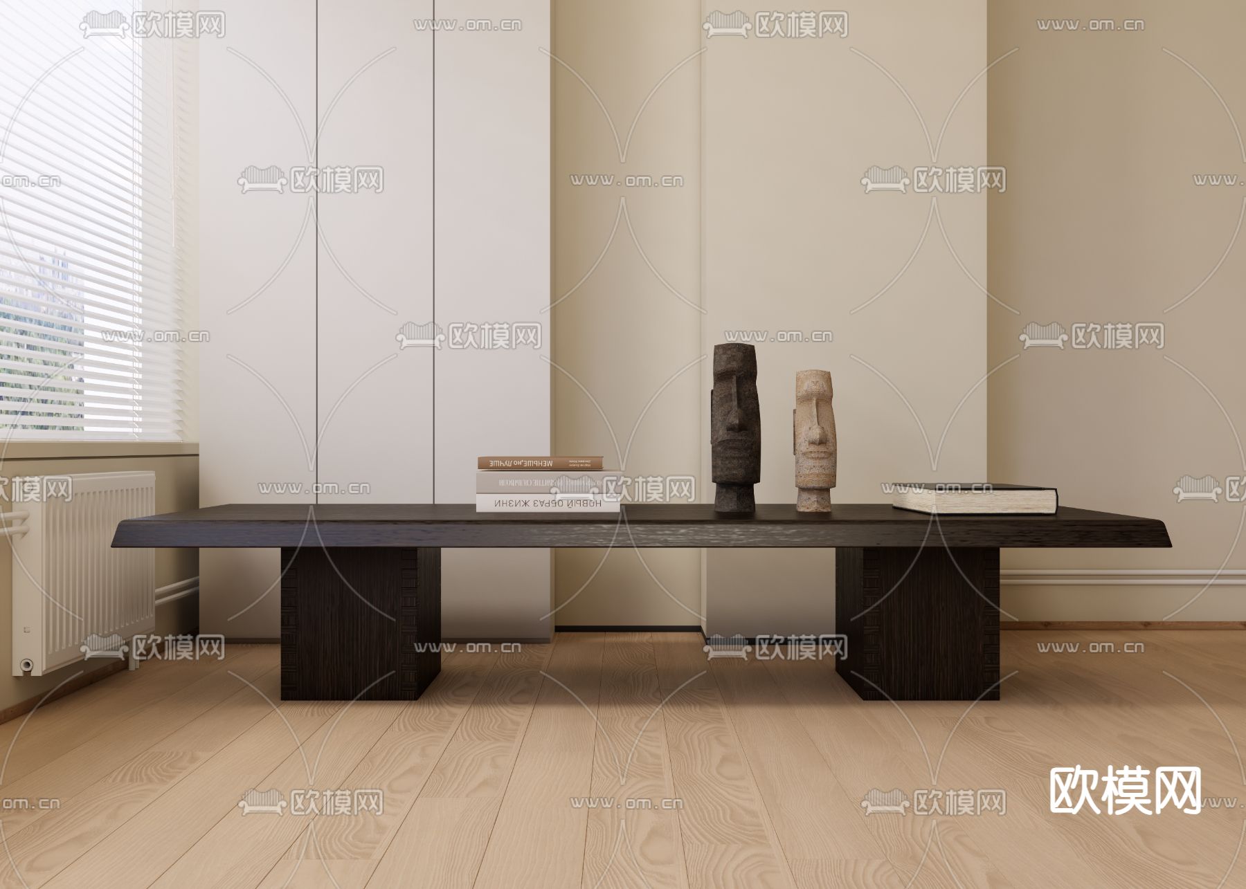 侘寂风茶几su模型下载（渲染图1）