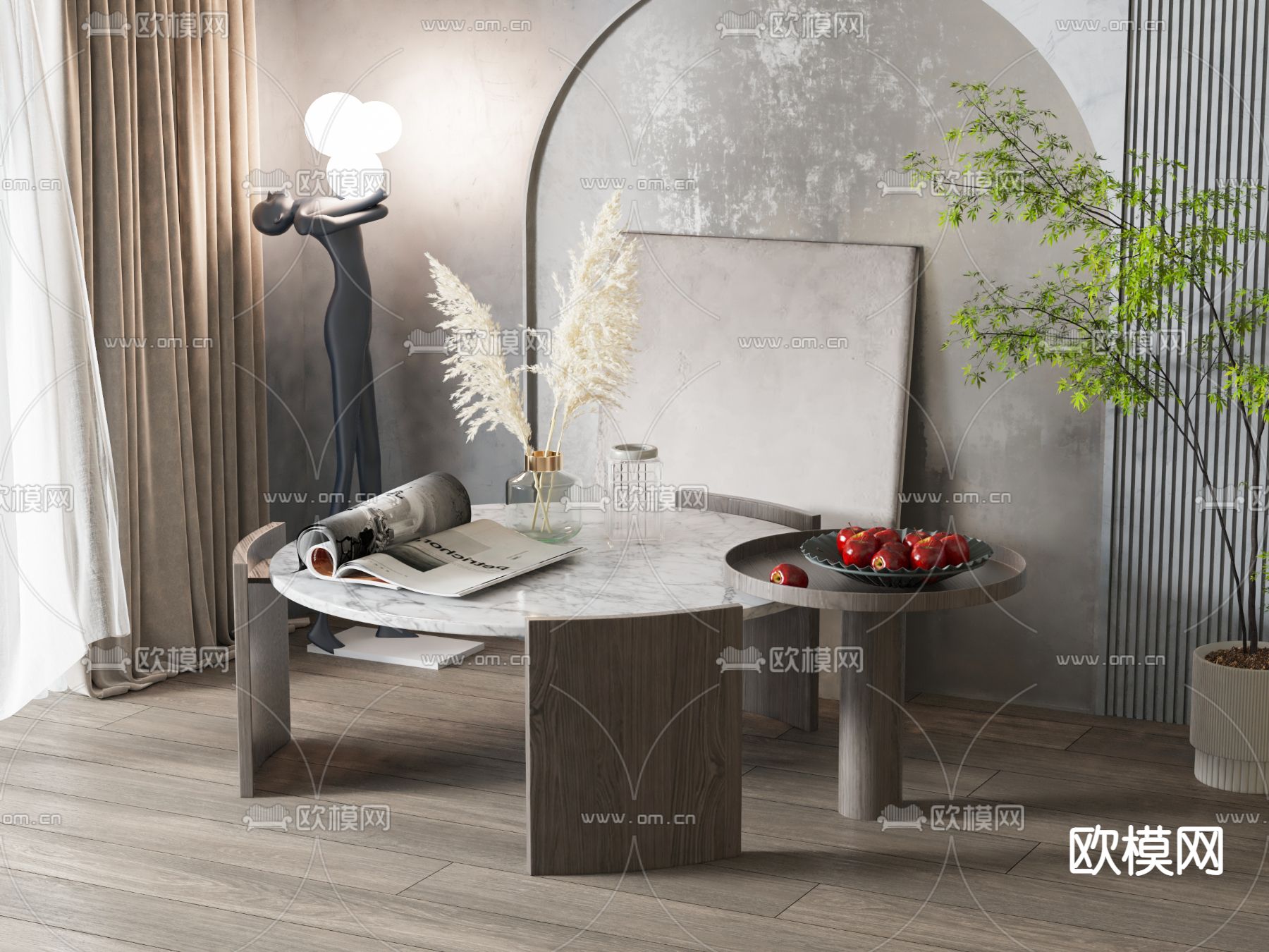 子母茶几3d模型下载