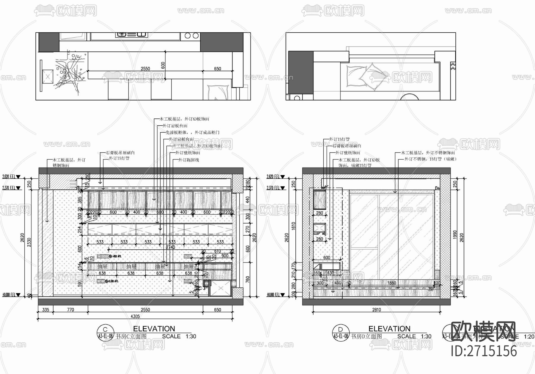 样板房cad平面图下载（渲染图7）