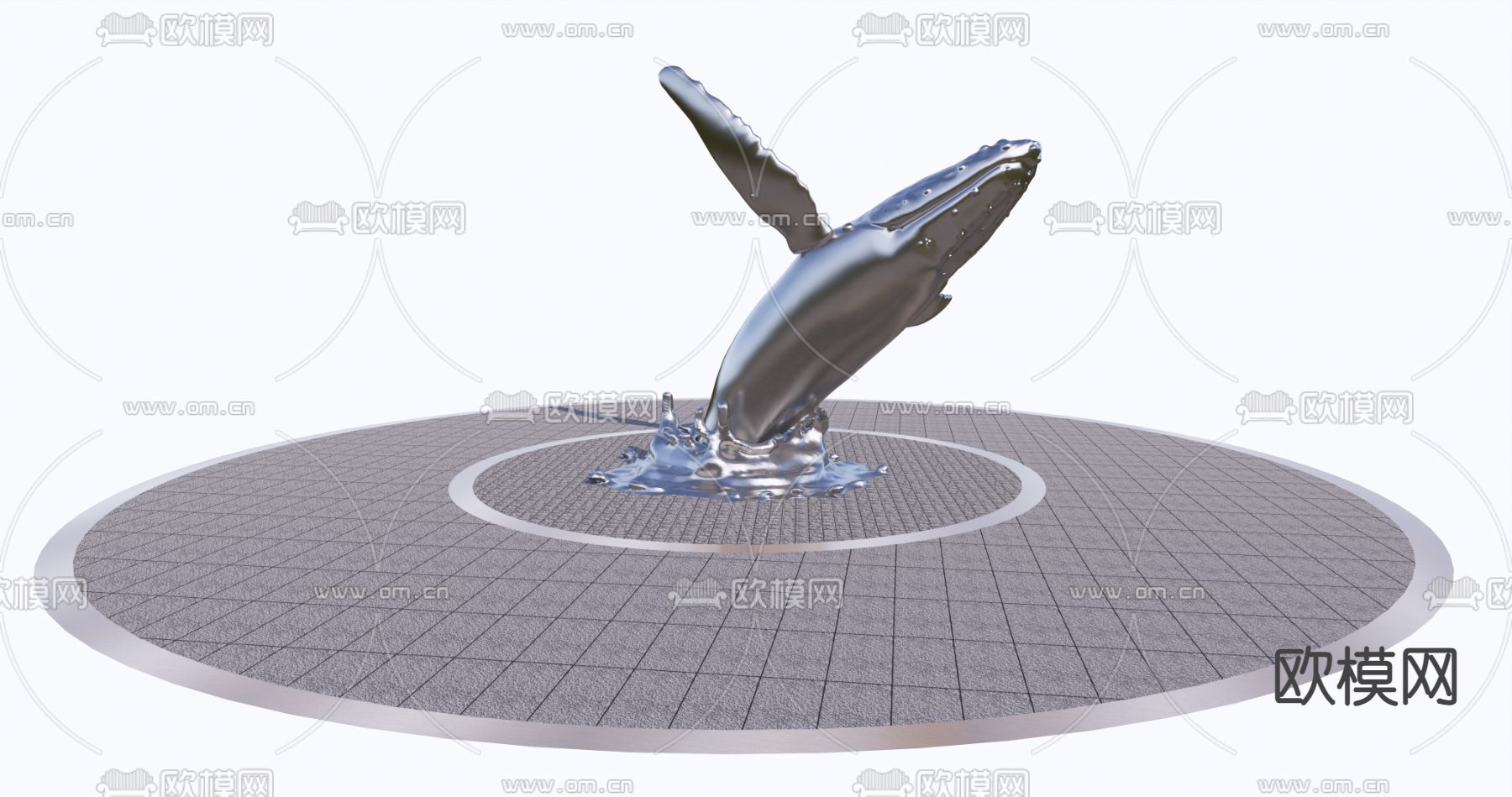 雕塑 鲸鱼小品su模型