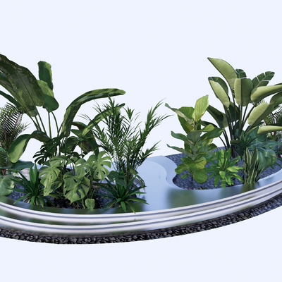  景观小品 植物堆su模型 